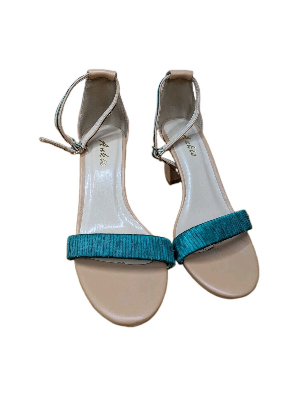 Ankia High Heels Open Toe Ankle Strap Sandals Green 6.5B M